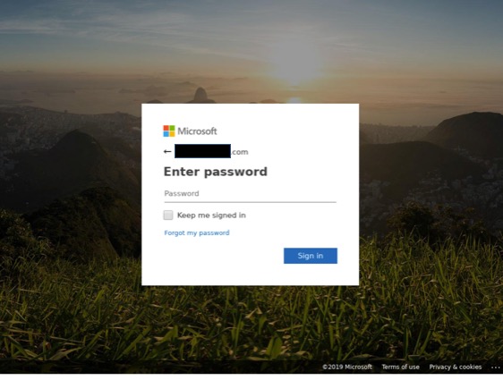 microsoft fake login screen