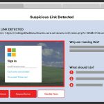 suspicious link landing page