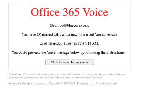 Office 365 Spoof email