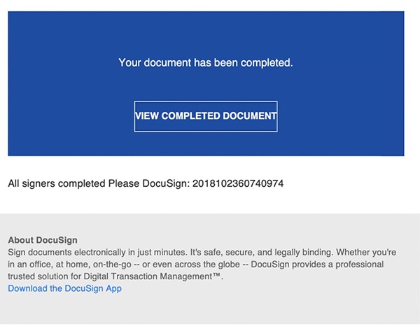 Docusign phish email