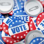 political election voting buttons